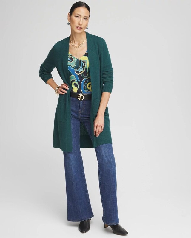 Scroll Print V-Neck Sweater - image 2